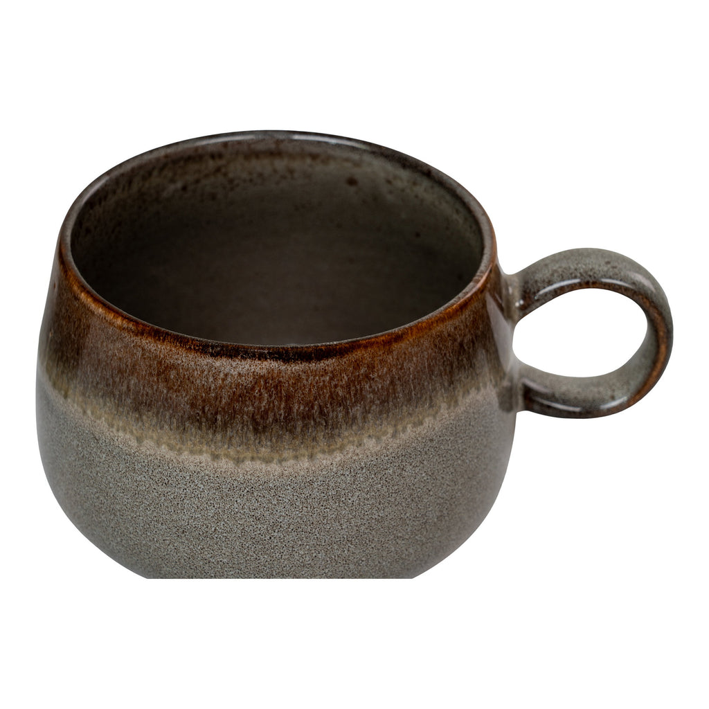 Selma Mok - Keramiek, grijs/bruin Ø10x7,5 cm (set van 4)