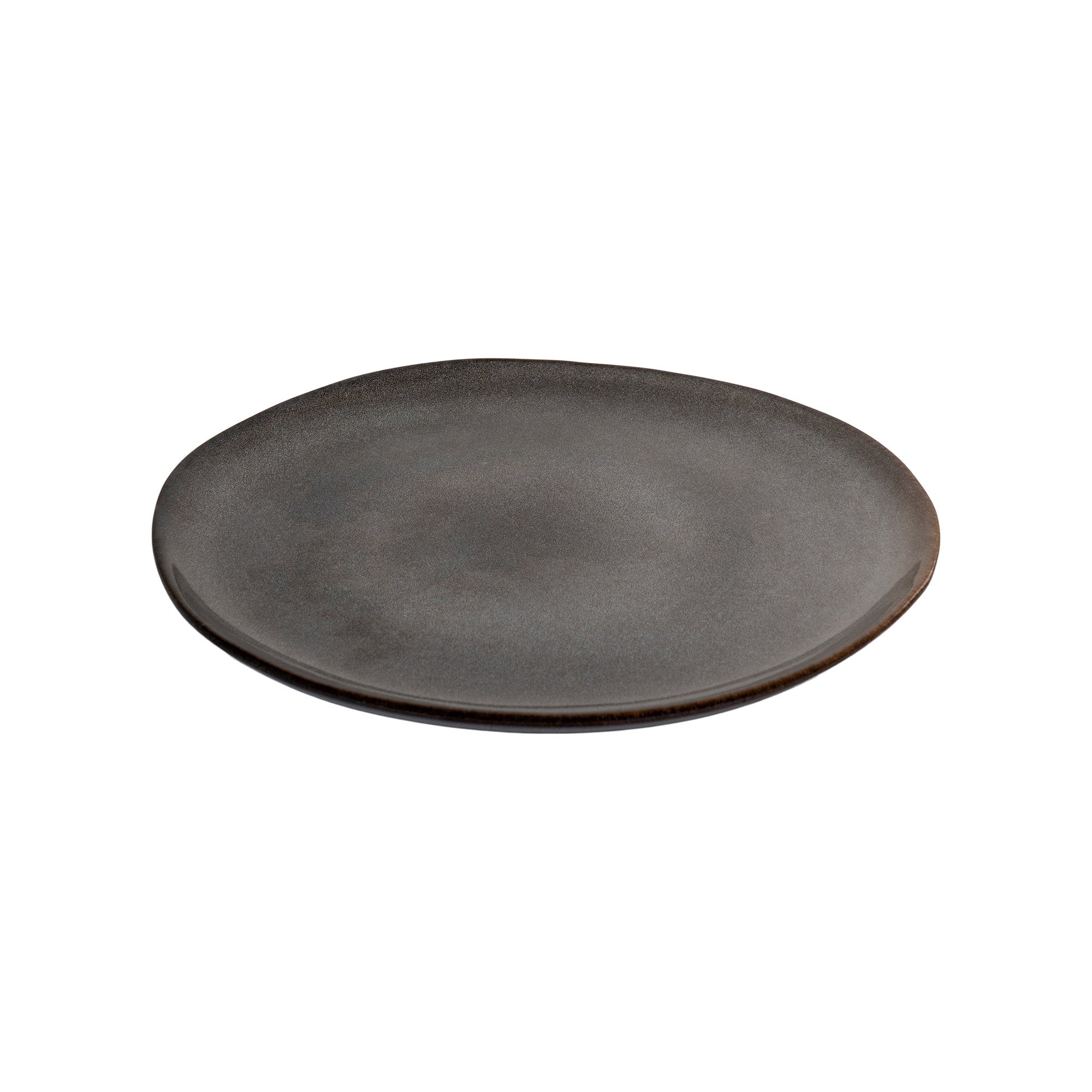 Selma Lunchbord - Lunchbord, keramiek, grijs/bruin Ø21 cm (set van 4)