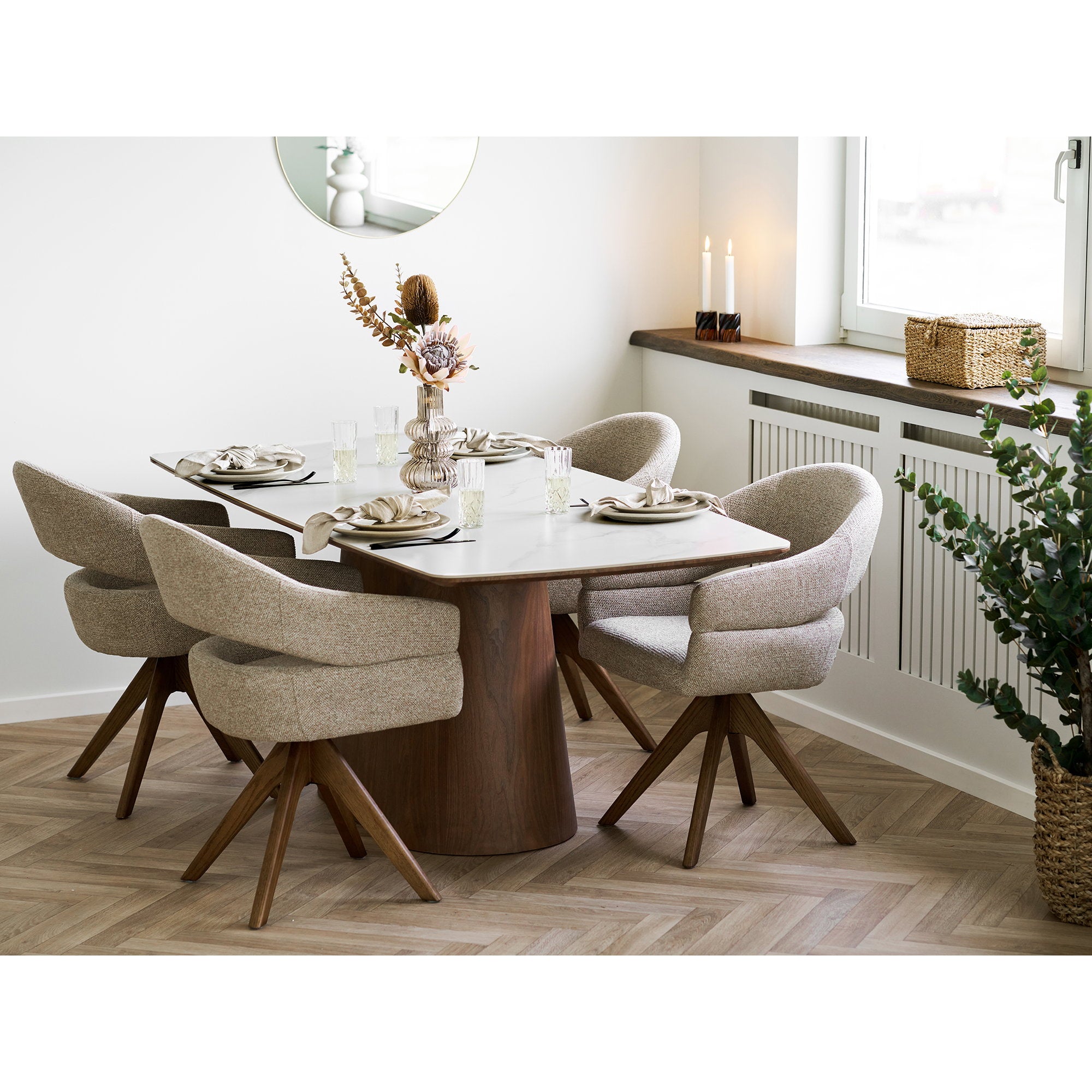 Viola Dinerbord - Dinerbord, keramiek, beige Ø27 cm (set van 4)