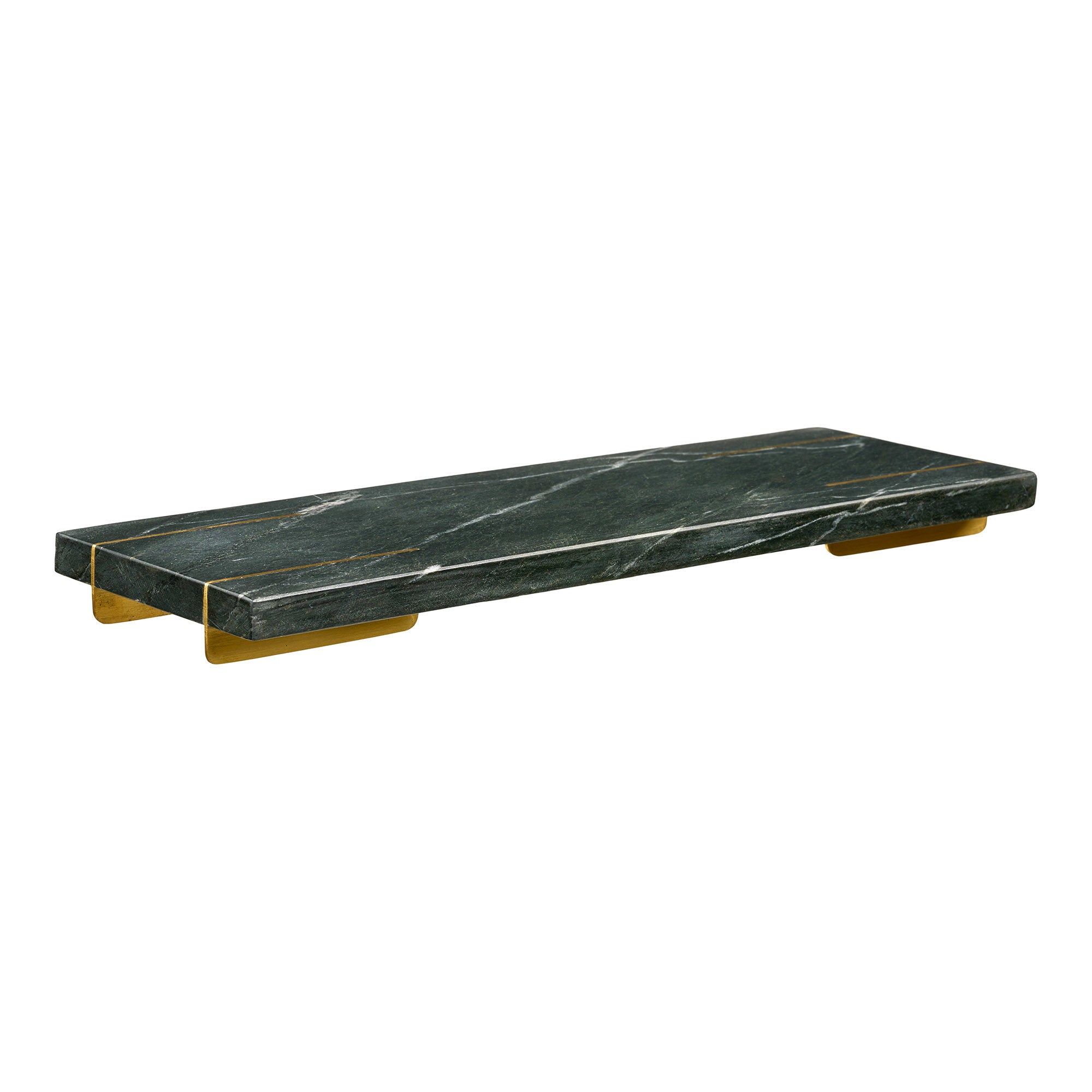 Diu Dienblad - Dienblad, marmer, zwart/messing 38x12,5 cm