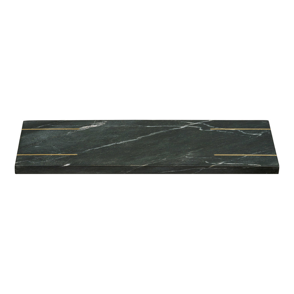 Diu Dienblad - Dienblad, marmer, zwart/messing 38x12,5 cm
