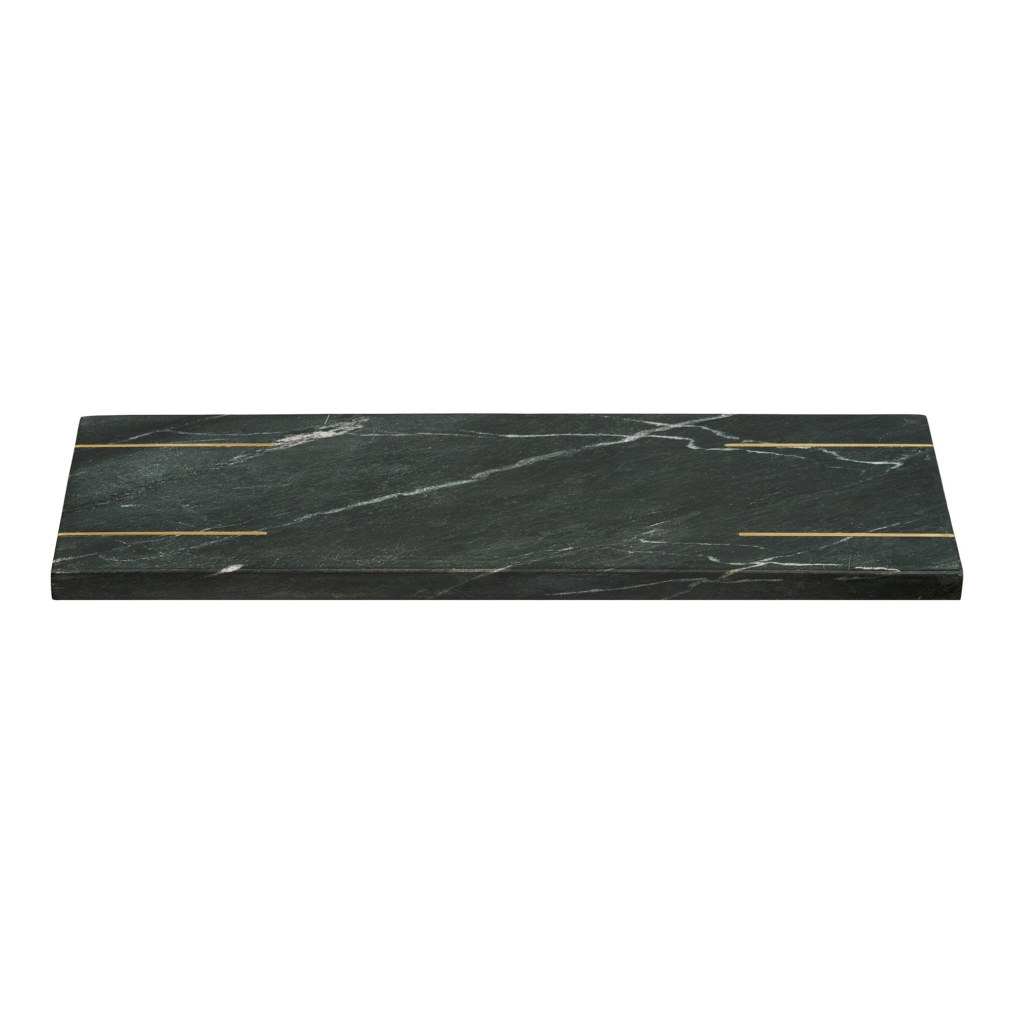 Diu Dienblad - Dienblad, marmer, zwart/messing 38x12,5 cm
