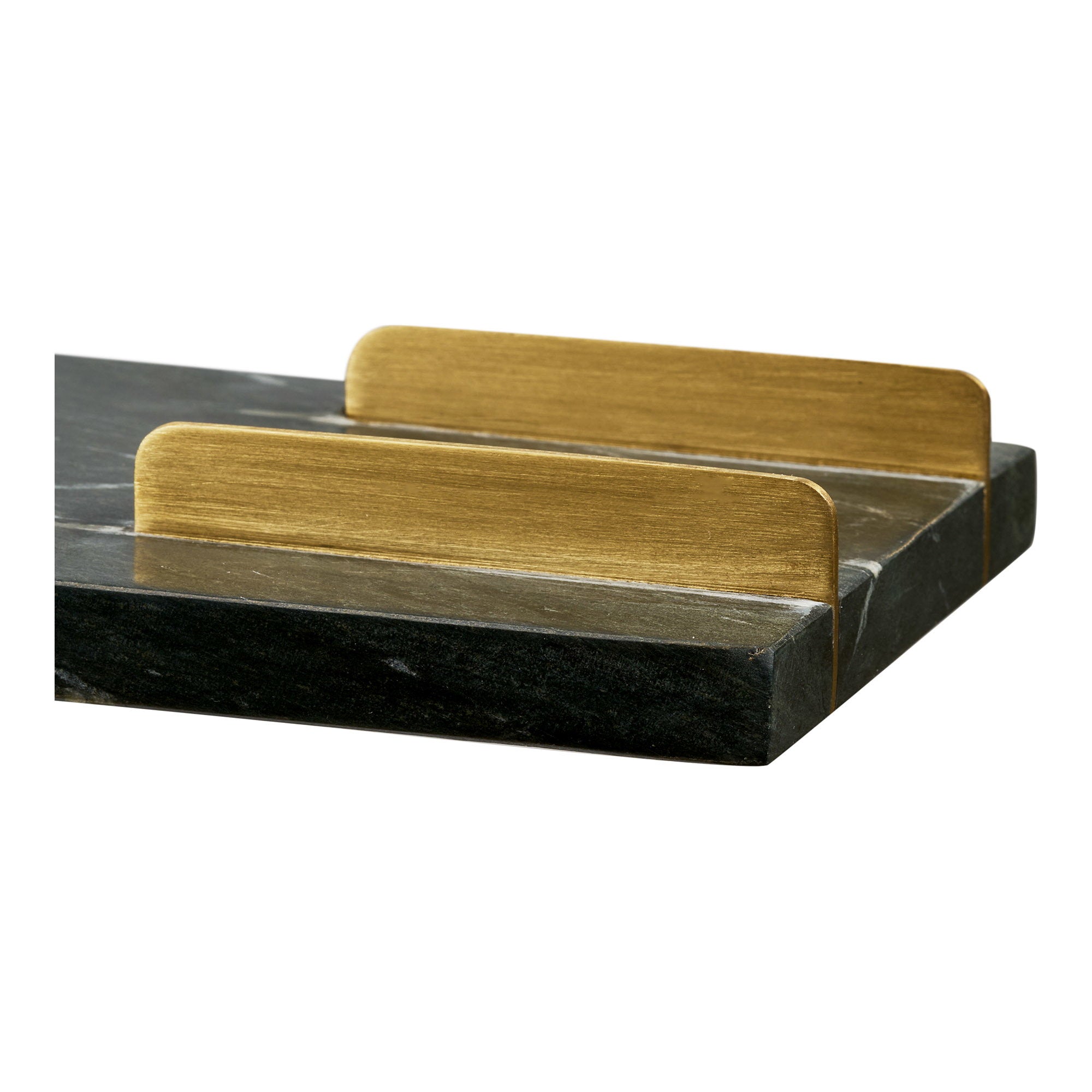 Diu Dienblad - Dienblad, marmer, zwart/messing 38x12,5 cm