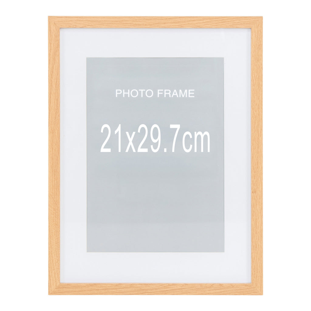 Marbella Fotolijst - Fotolijst, MDF/glas, naturel 21x29,7 cm, set van 5