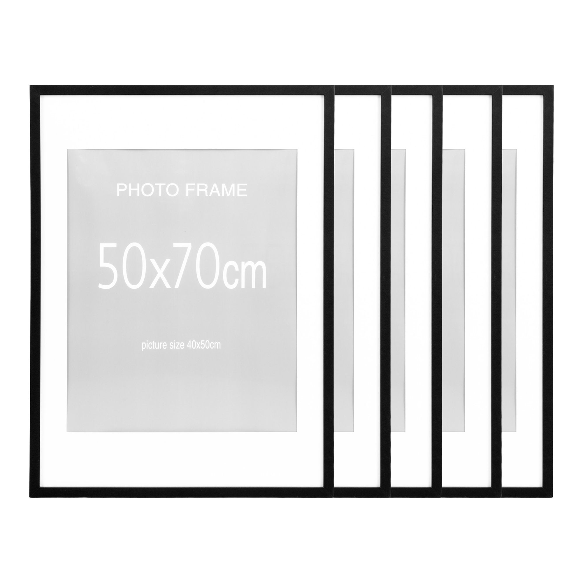Marbella Fotolijst - Fotolijst, MDF/glas, zwart, 50x70 cm, set van 5