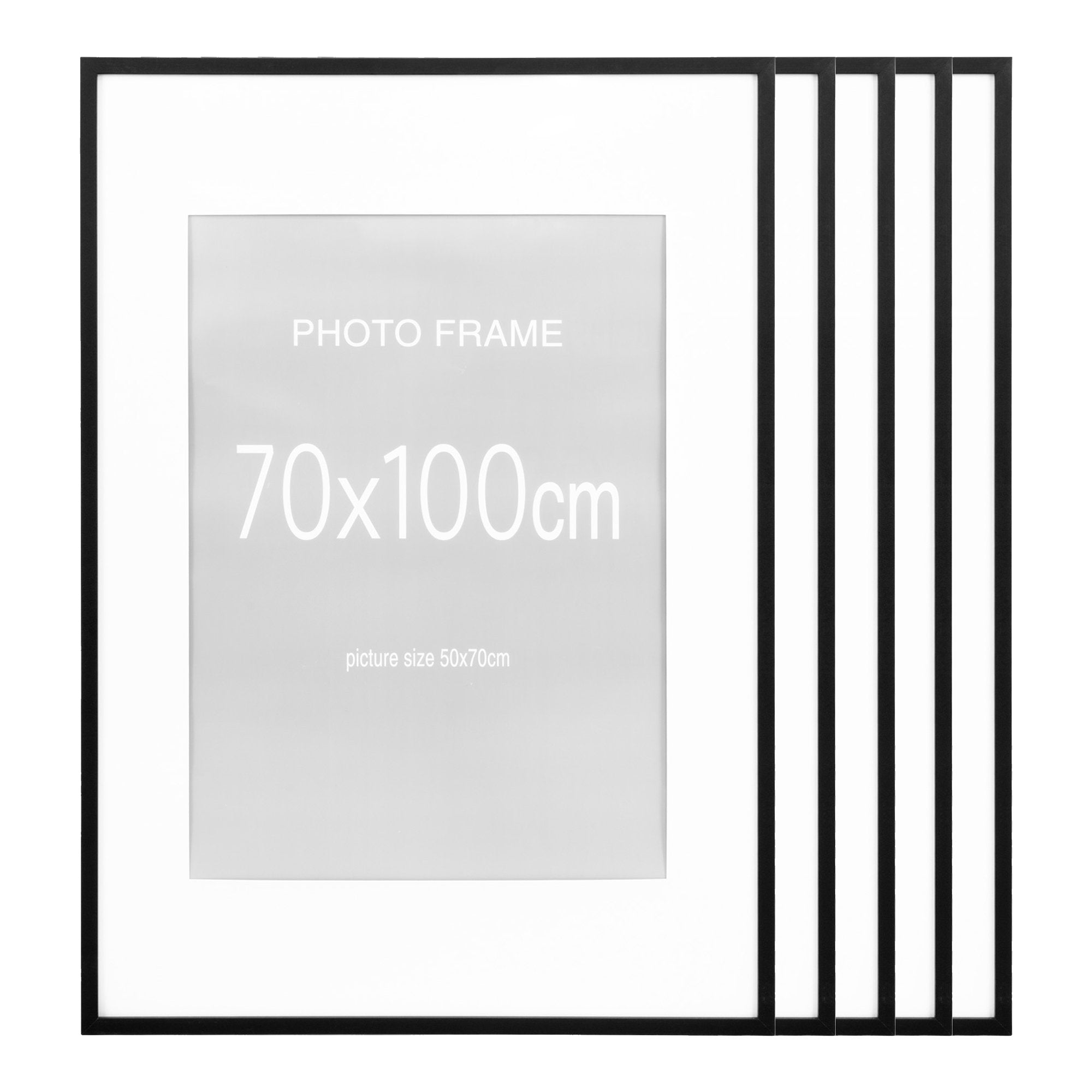Marbella Fotolijst - Fotolijst, MDF/glas, zwart 70x100 cm, set van 5