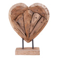 Almada Decoratief Hart - Teakhout, naturel H:30 cm