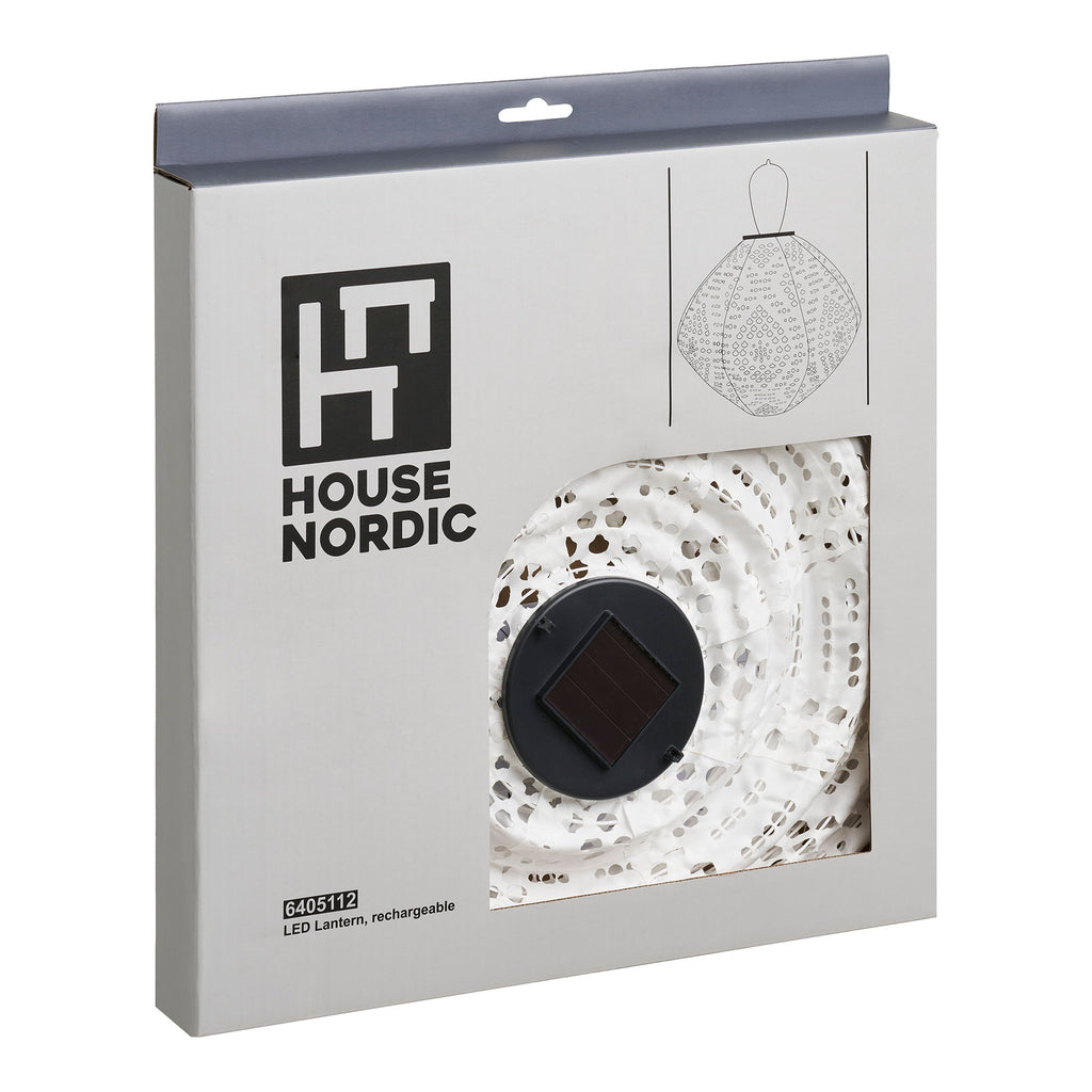 Harwood LED Lantaarn - Oplaadbaar met geïntegreerd zonnepaneel, wit
