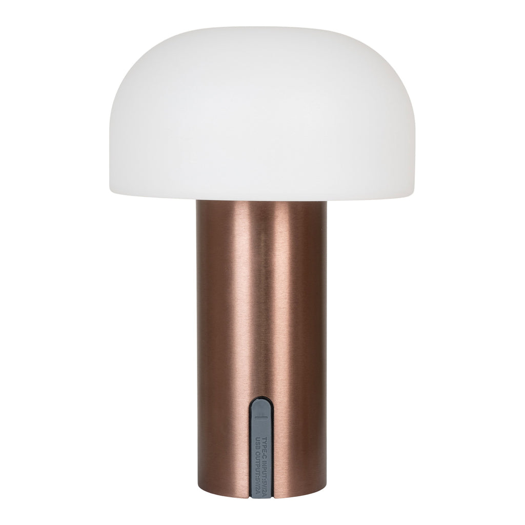 Soham LED Tafellamp - Oplaadbaar, wit/koper