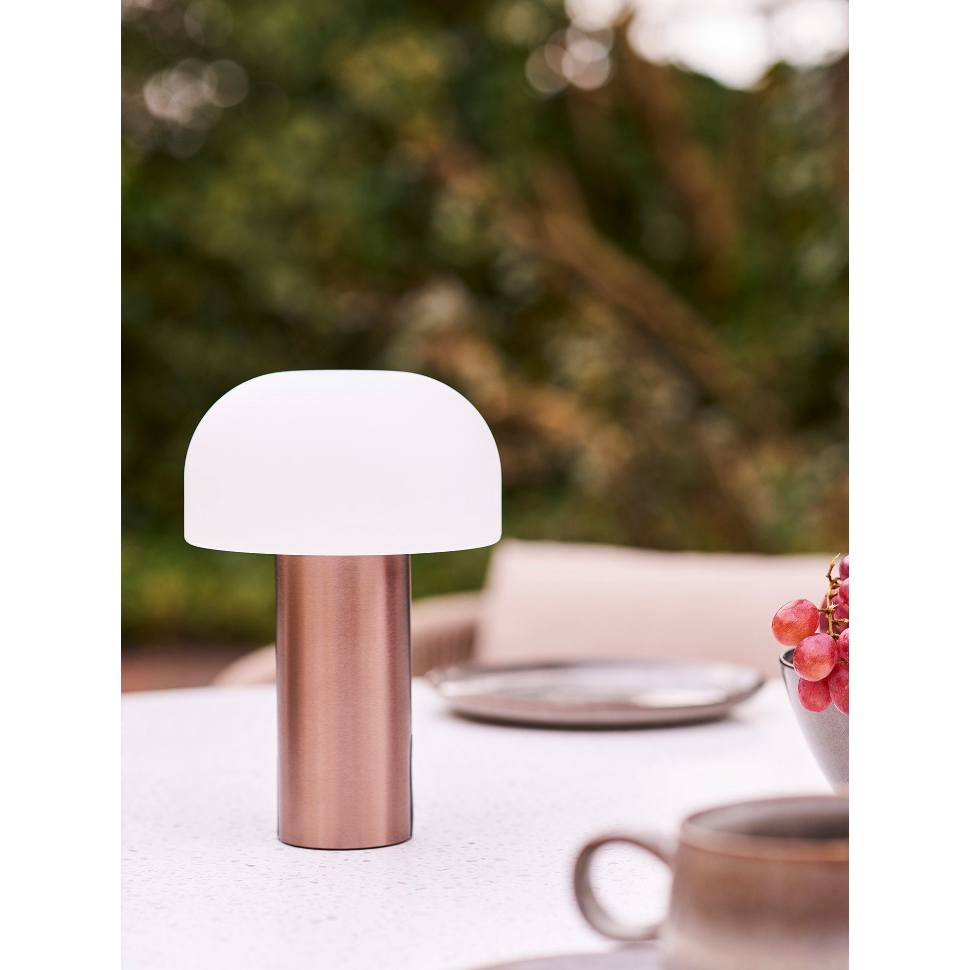 Soham LED Tafellamp - Oplaadbaar, wit/koper