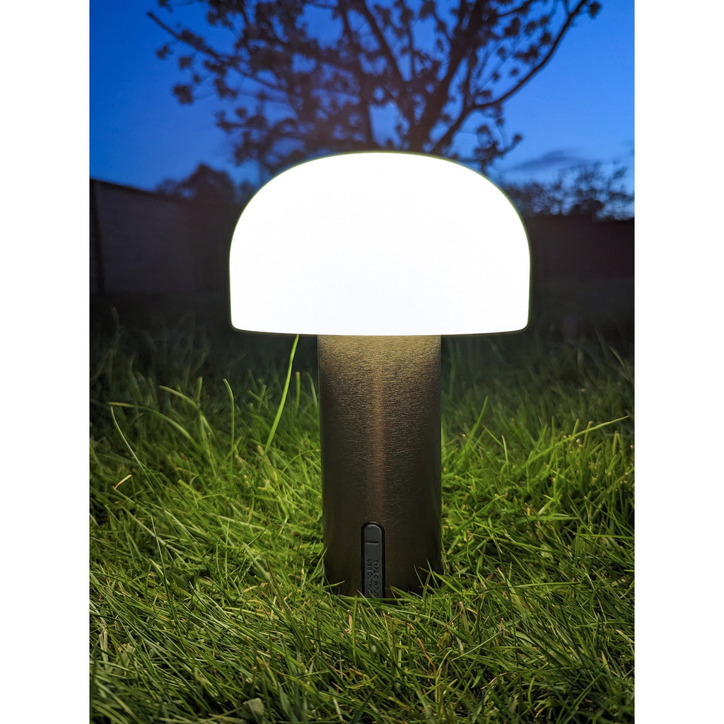 Soham LED Tafellamp - Oplaadbaar, wit/koper