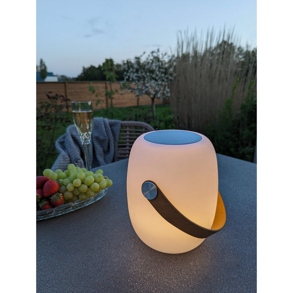 Cardiff LED Lamp - Lamp met draagriem, bluetoothspeaker, oplaadbaar, wit