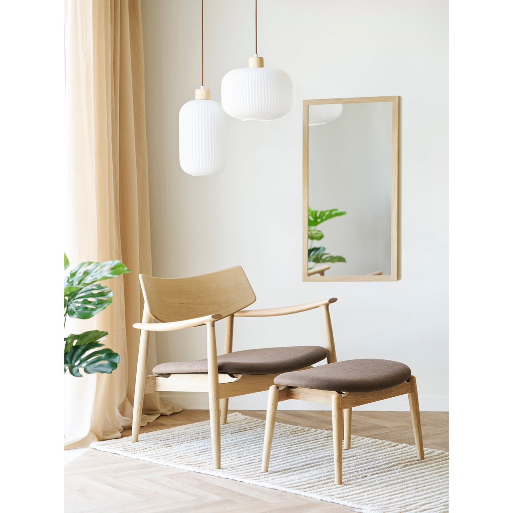 Argalo Hanglamp - Glas/hout, wit Ø20 cm