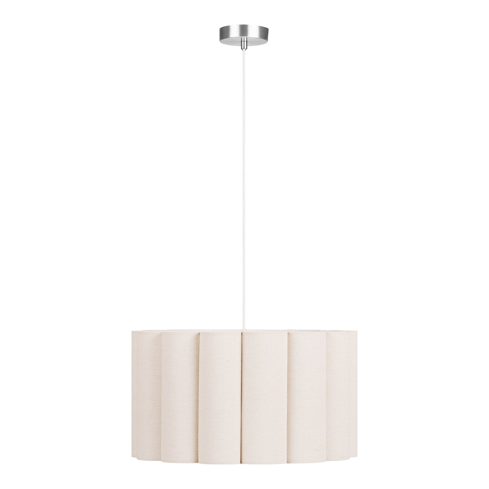 Watton Hanglamp - Hanglamp, staal/linnen, grijs/beige