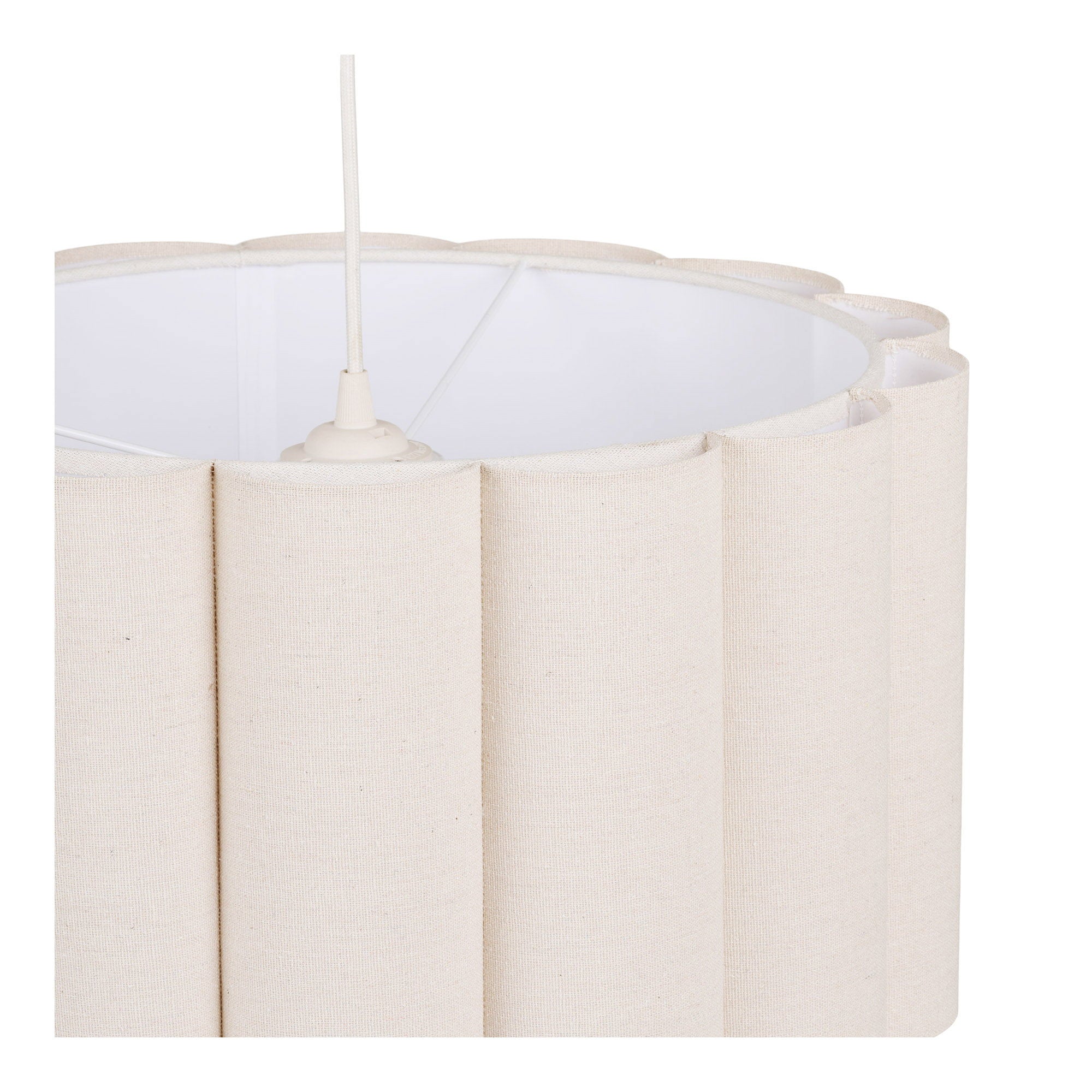 Watton Hanglamp - Hanglamp, staal/linnen, grijs/beige