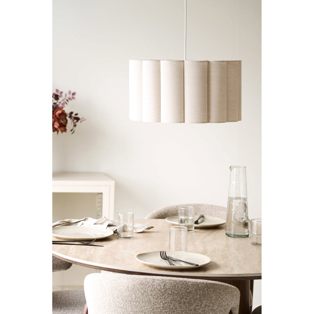 Watton Hanglamp - Hanglamp, staal/linnen, grijs/beige