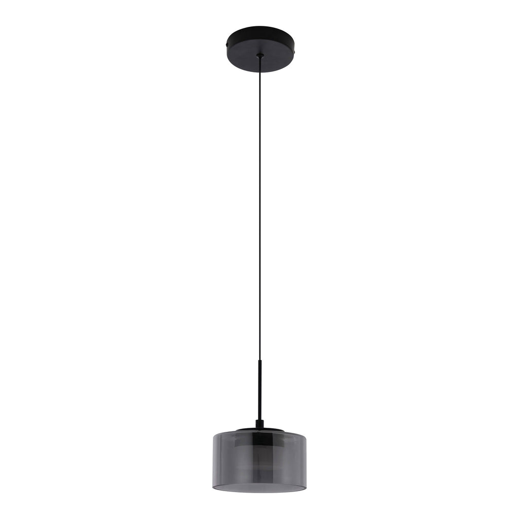 Cholet Hanglamp - LED-hanglamp, staal/glas, zwart/transparant