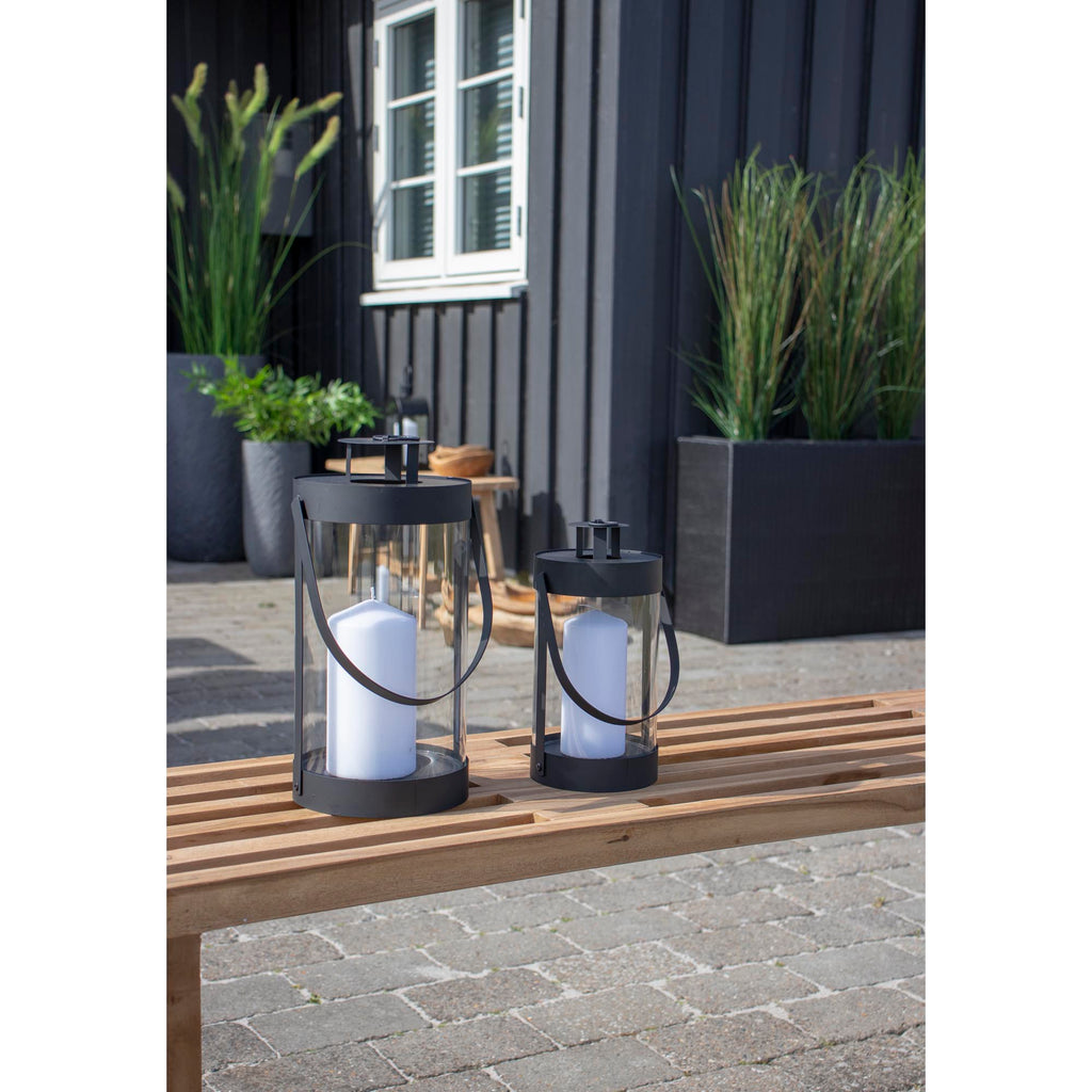 Bondi Lantaarns - Staal/glas, zwart (set van 2)