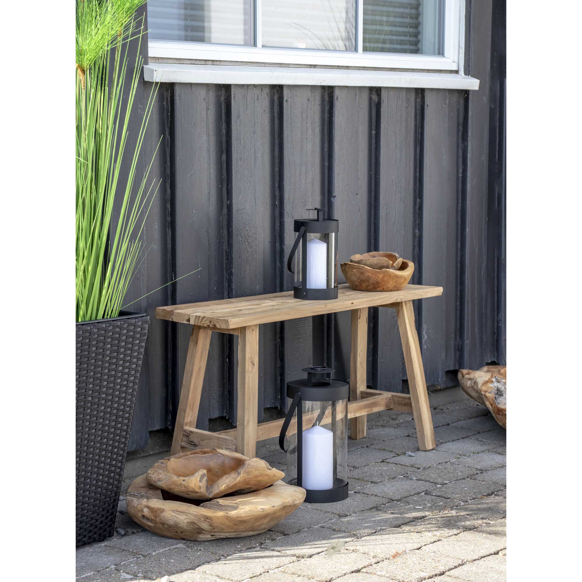 Bondi Lantaarns - Staal/glas, zwart (set van 2)