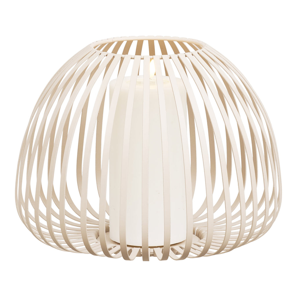 Stoense Lantaarn - Metaal, beige Ø25x19 cm