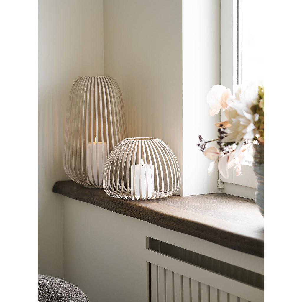 Stoense Lantaarn - Metaal, beige Ø25x19 cm