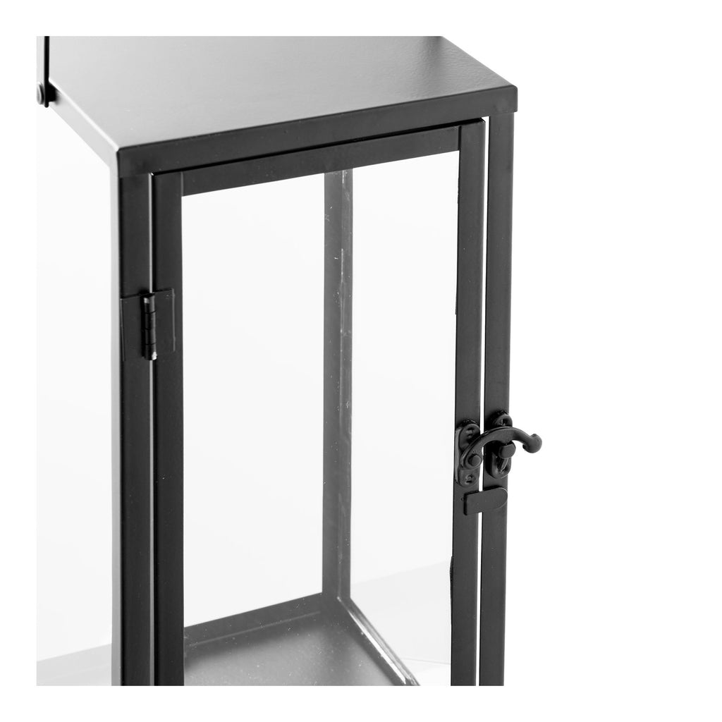 Ibra Lantaarns - Lantaarns, metaal/glas, zwart, set van 2