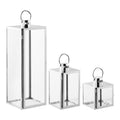 Pota Lantaarns - Lantaarns, glas/metaal, zilverlook, set van 3