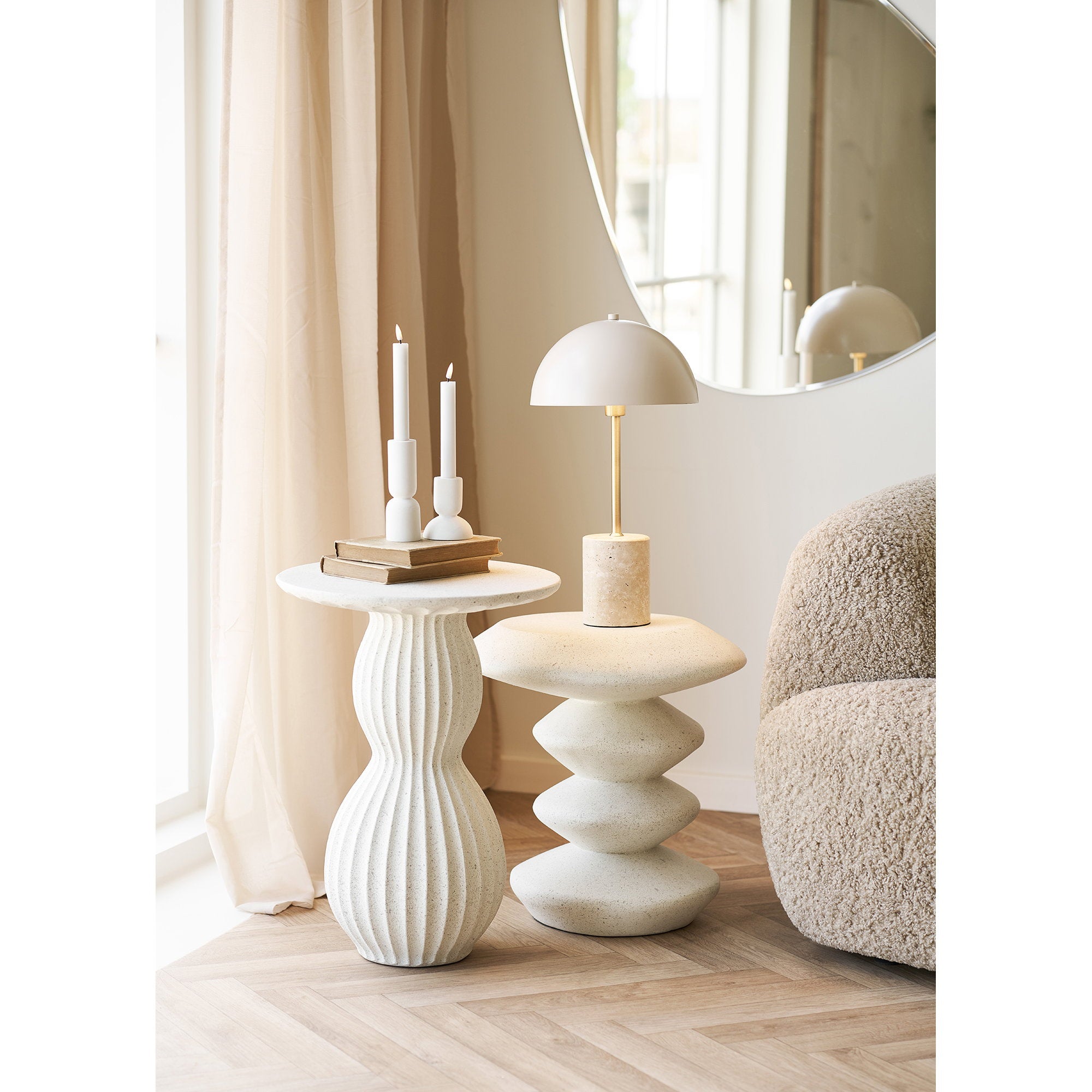 Sheffield Tafellamp - Marmer/metaal, beige