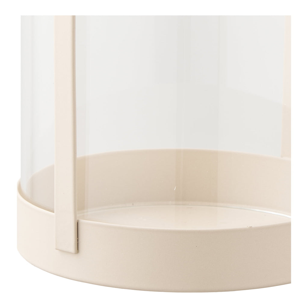 Windlicht - Glas/metaal, beige (set van 2)