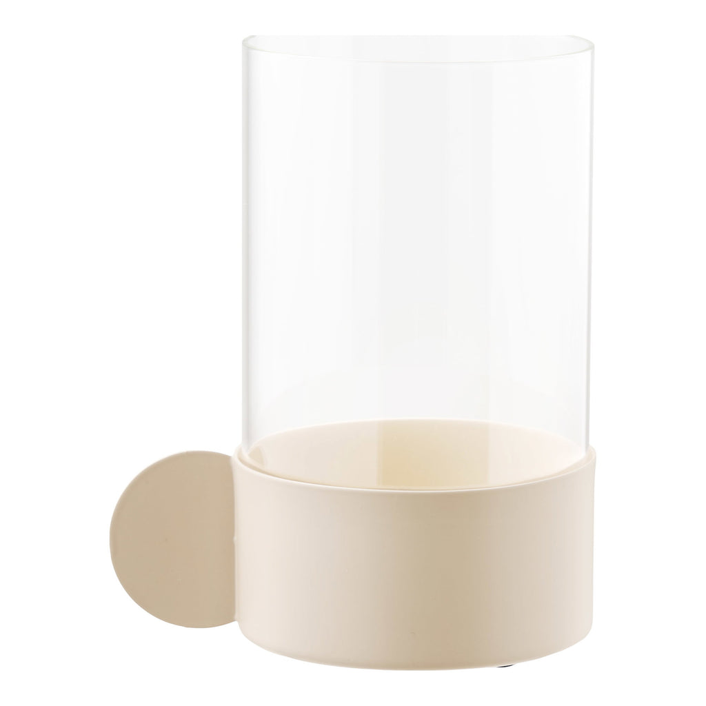 Windlicht - Windlicht, glas/metaal, beige, 10x13,5x16,5 cm