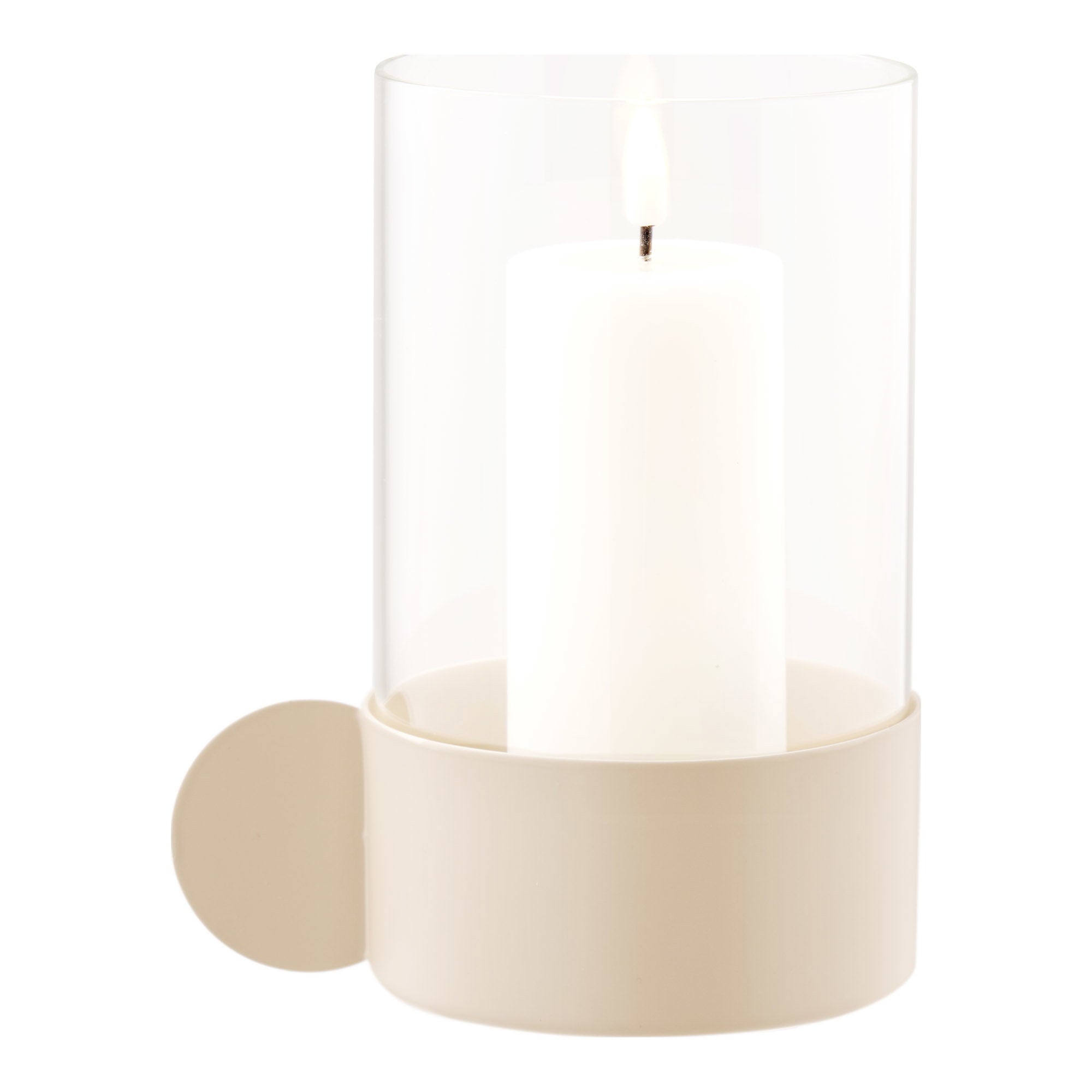 Windlicht - Windlicht, glas/metaal, beige, 10x13,5x16,5 cm