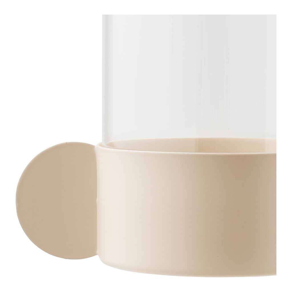Windlicht - Windlicht, glas/metaal, beige, 10x13,5x16,5 cm