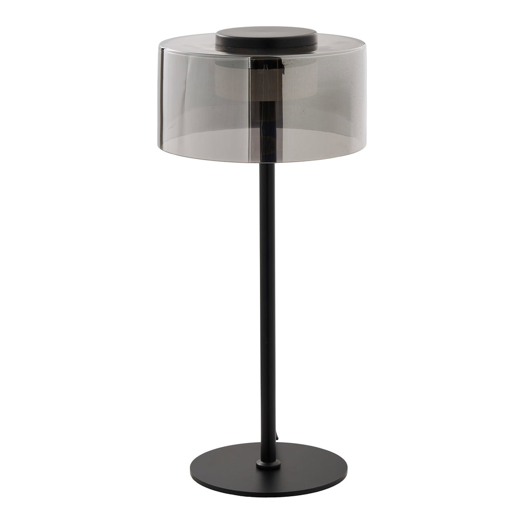 Cholet Tafellamp - LED-tafellamp, staal/glas, zwart/transparant