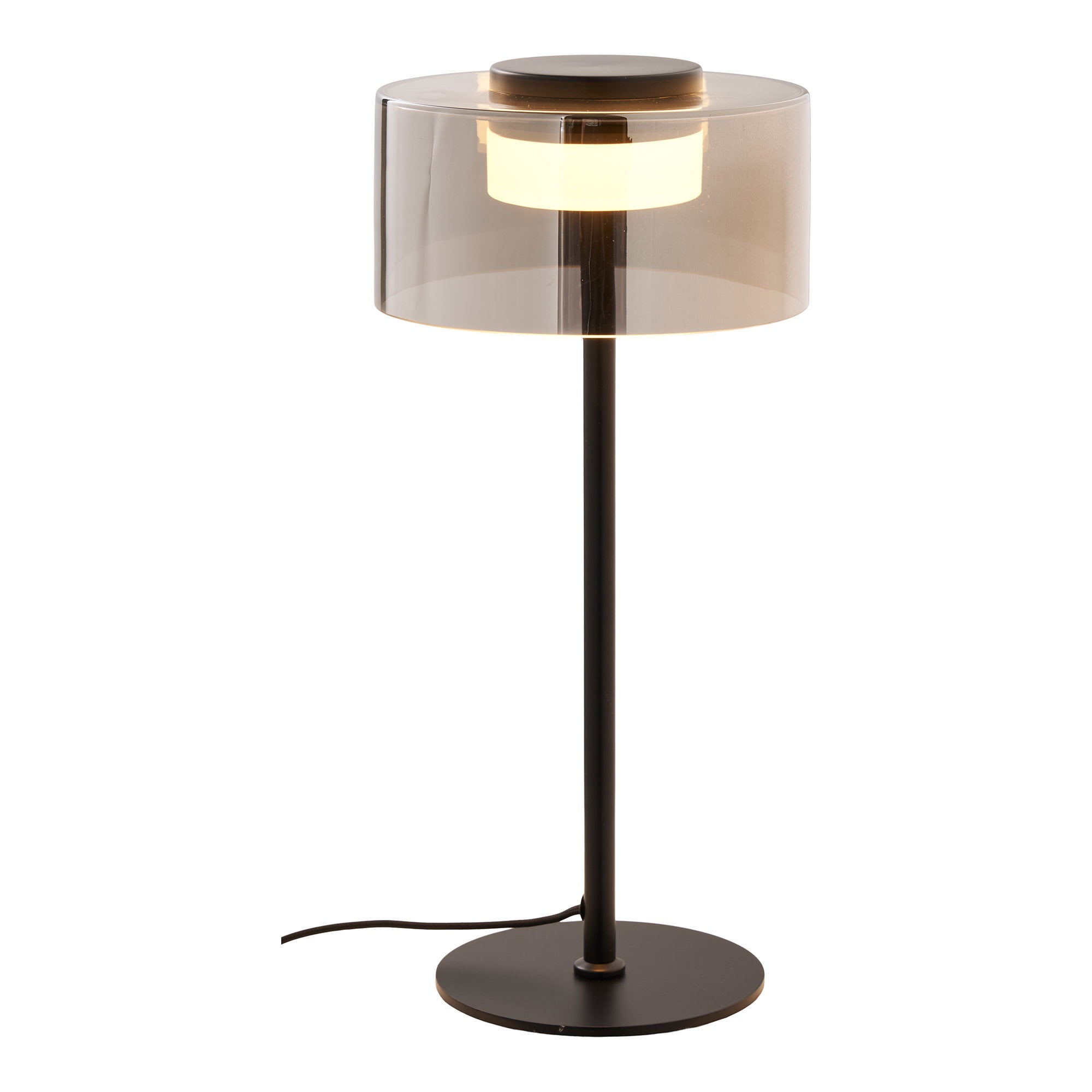 Cholet Tafellamp - LED-tafellamp, staal/glas, zwart/transparant