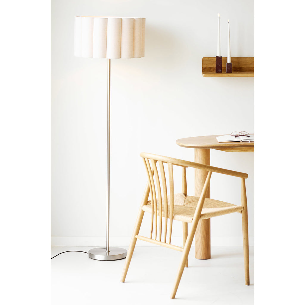 Wattom Vloerlamp - Vloerlamp, staal/linnen, grijs/beige