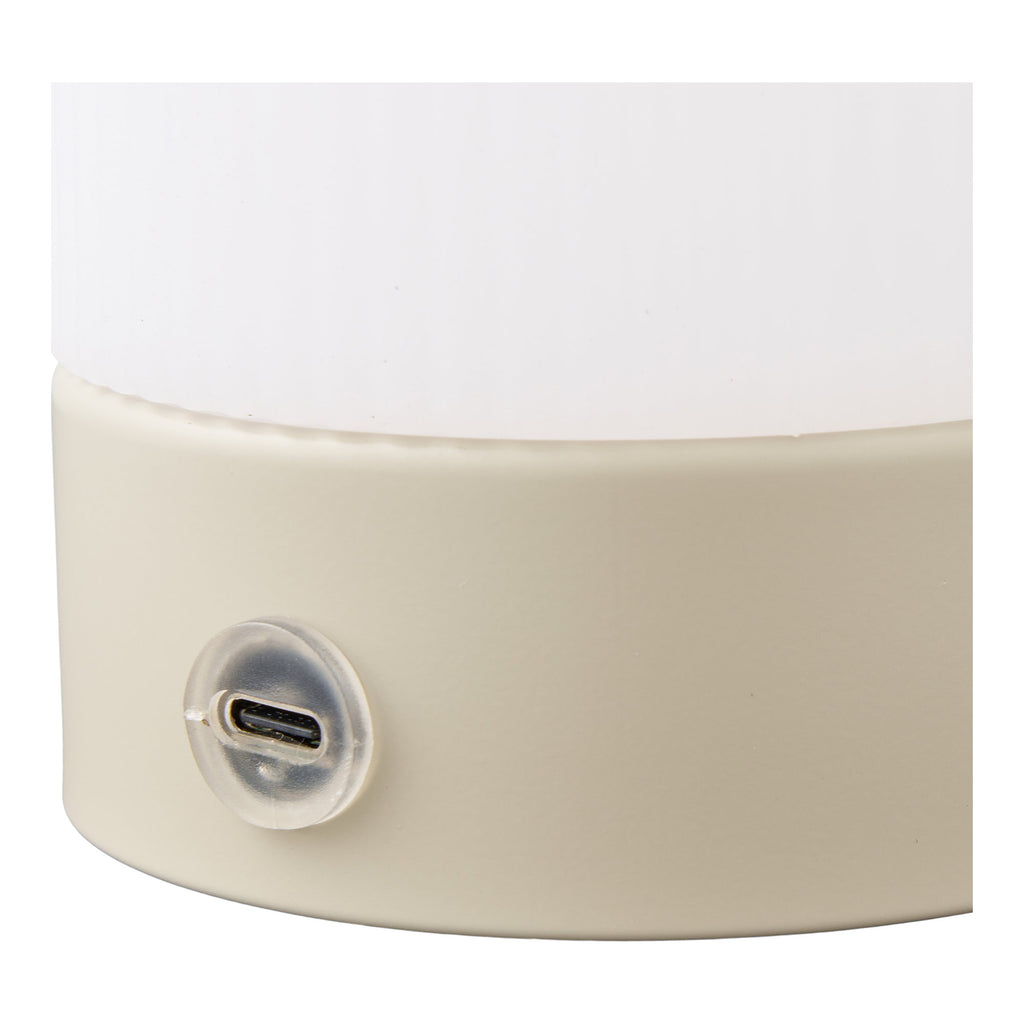 Ashford Tafellamp - Oplaadbaar, metaal/PE, beige/wit