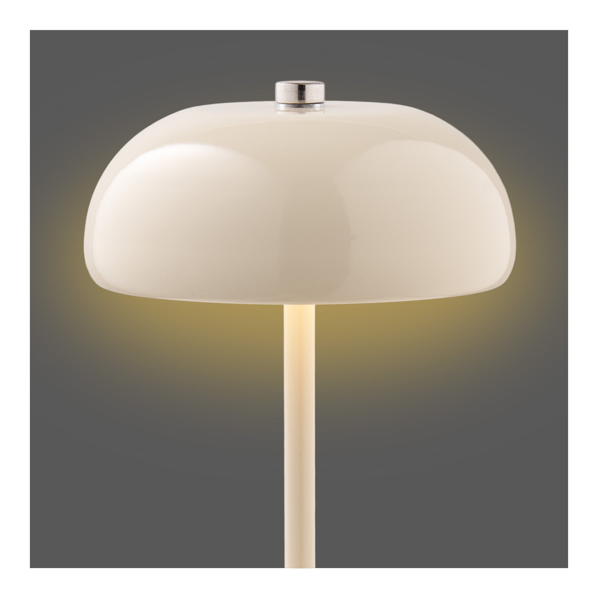 Margate Tafellamp - Oplaadbare tafellamp, metaal, beige, ø13 cm