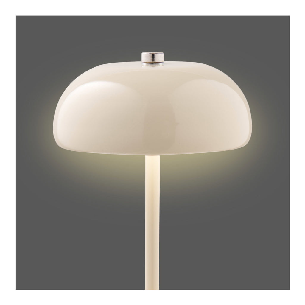 Margate Tafellamp - Oplaadbare tafellamp, metaal, beige, ø13 cm