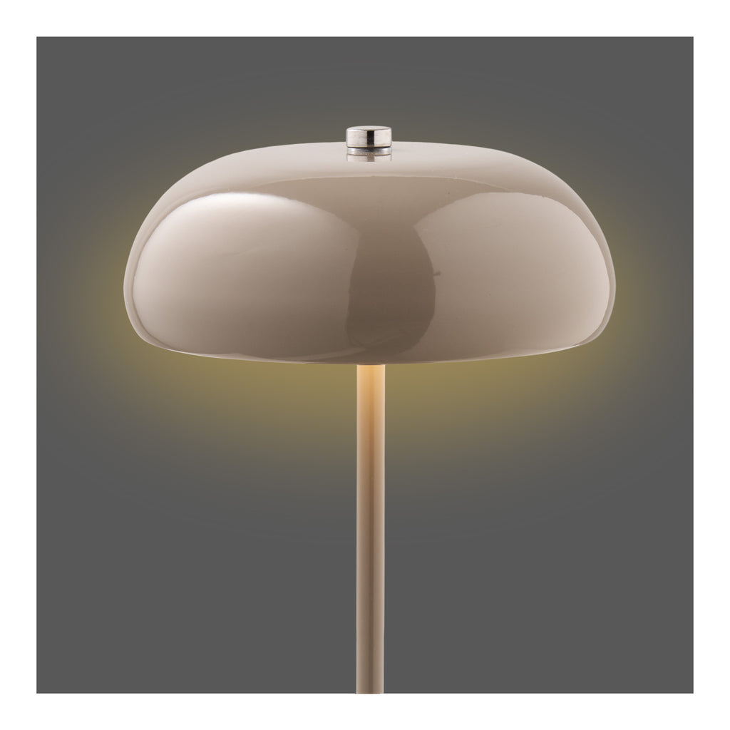 Margate Tafellamp - Oplaadbare tafellamp, metaal, taupe, ø16 cm
