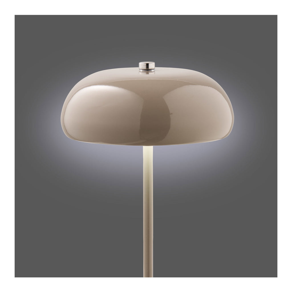 Margate Tafellamp - Oplaadbare tafellamp, metaal, taupe, ø16 cm