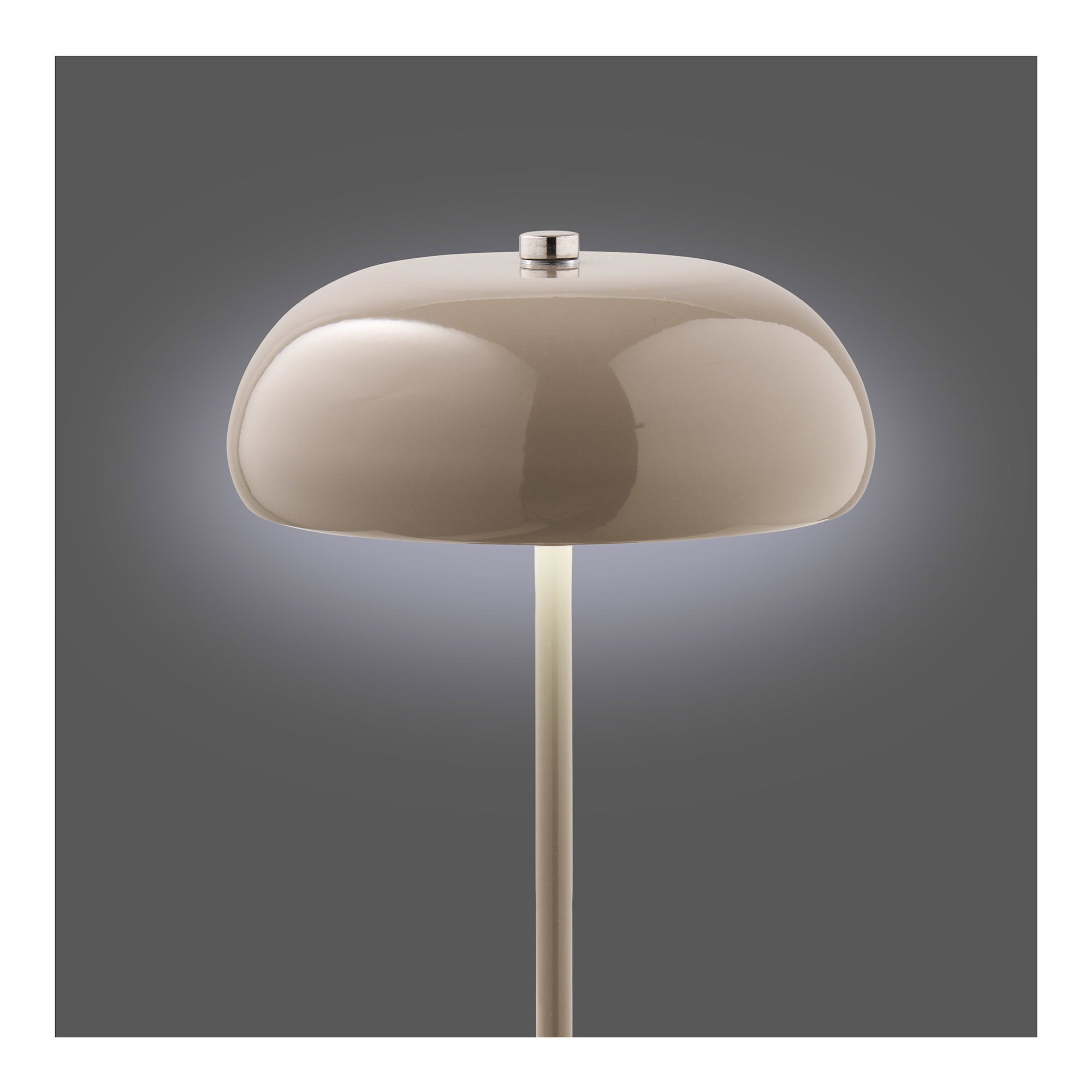 Margate Tafellamp - Oplaadbare tafellamp, metaal, taupe, ø16 cm