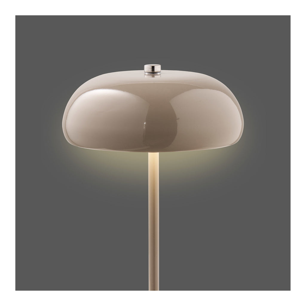 Margate Tafellamp - Oplaadbare tafellamp, metaal, taupe, ø16 cm