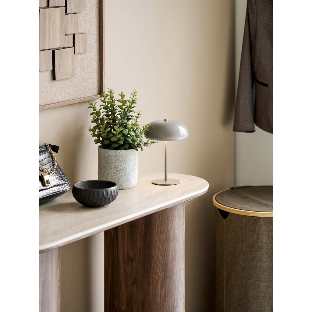 Margate Tafellamp - Oplaadbare tafellamp, metaal, taupe, ø16 cm