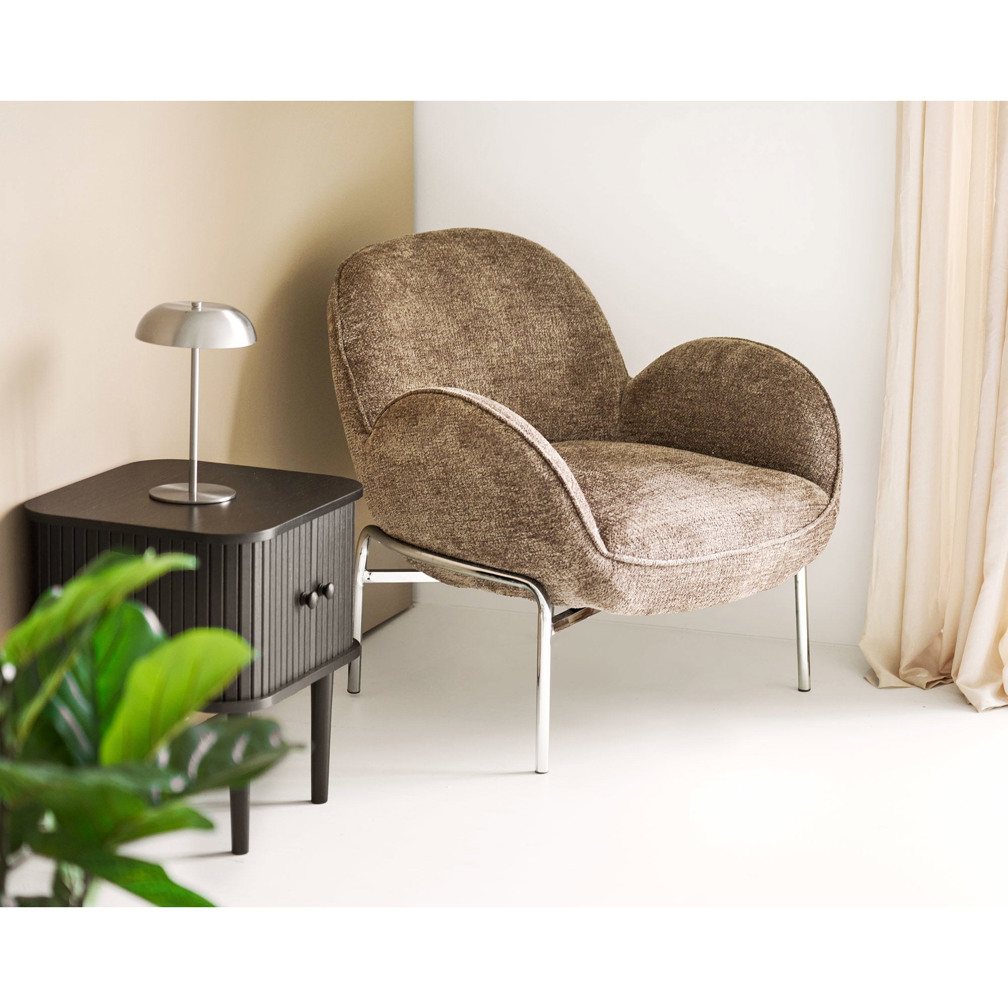 Fenwick Tafellamp - Tafellamp, oplaadbaar, metaal, zilver