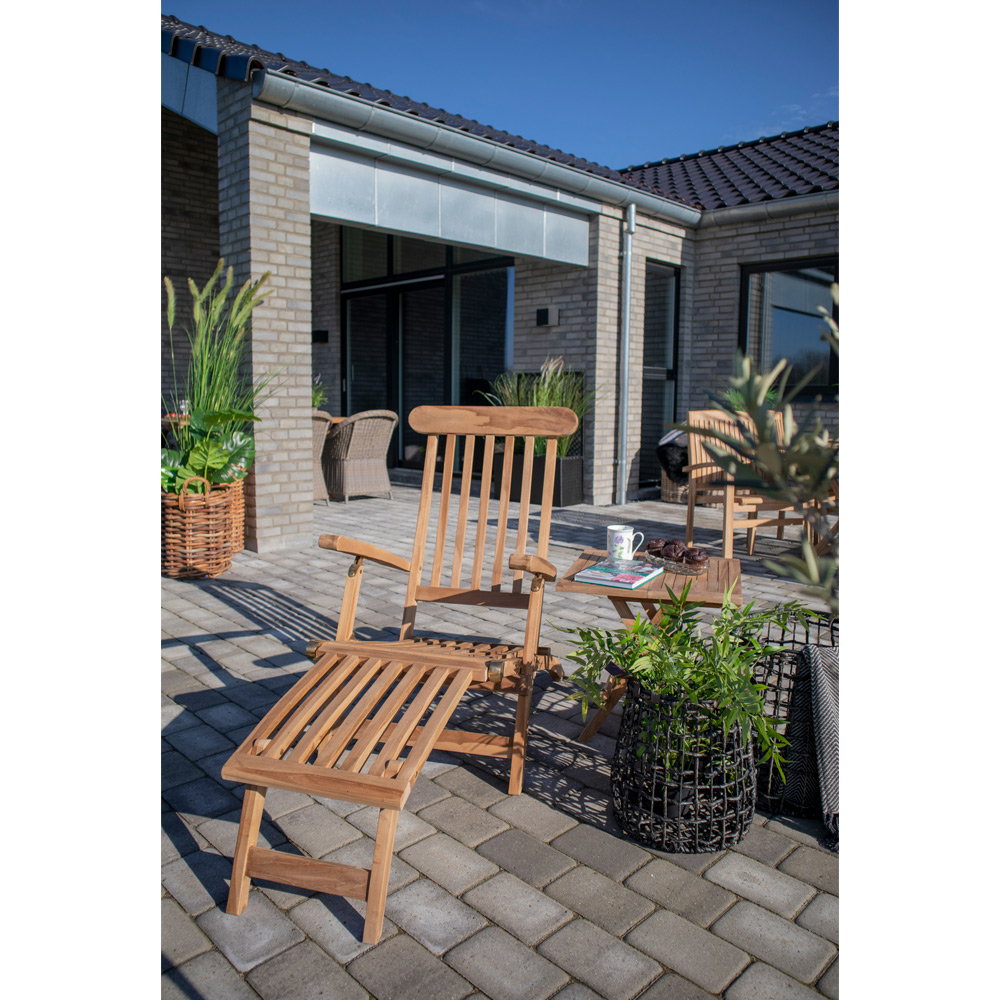 Arrecife Ligstoel - Met verstelbare rugleuning, teak, naturel