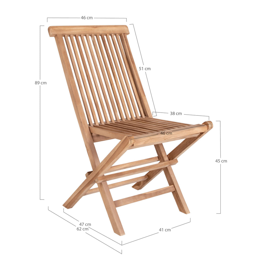 Toledo Eetkamerstoel - Teak, naturel (set van 2)