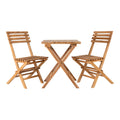 Cuenca Caféset - 2 stoelen en 1 tafel, teak, naturel