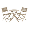 Arcas Bistroset - 2 stoelen en 1 tafel, polyester/staal, taupe