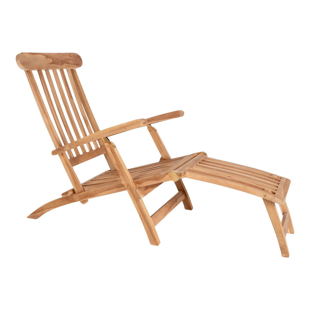 Arrecife Ligstoel met Kussen - Teak/katoen, naturel/wit