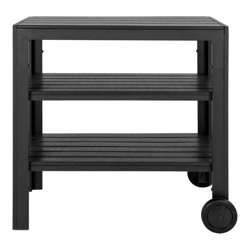 Taormina Serveerwagen - Aluminium/nonwood, zwart, 3 planken